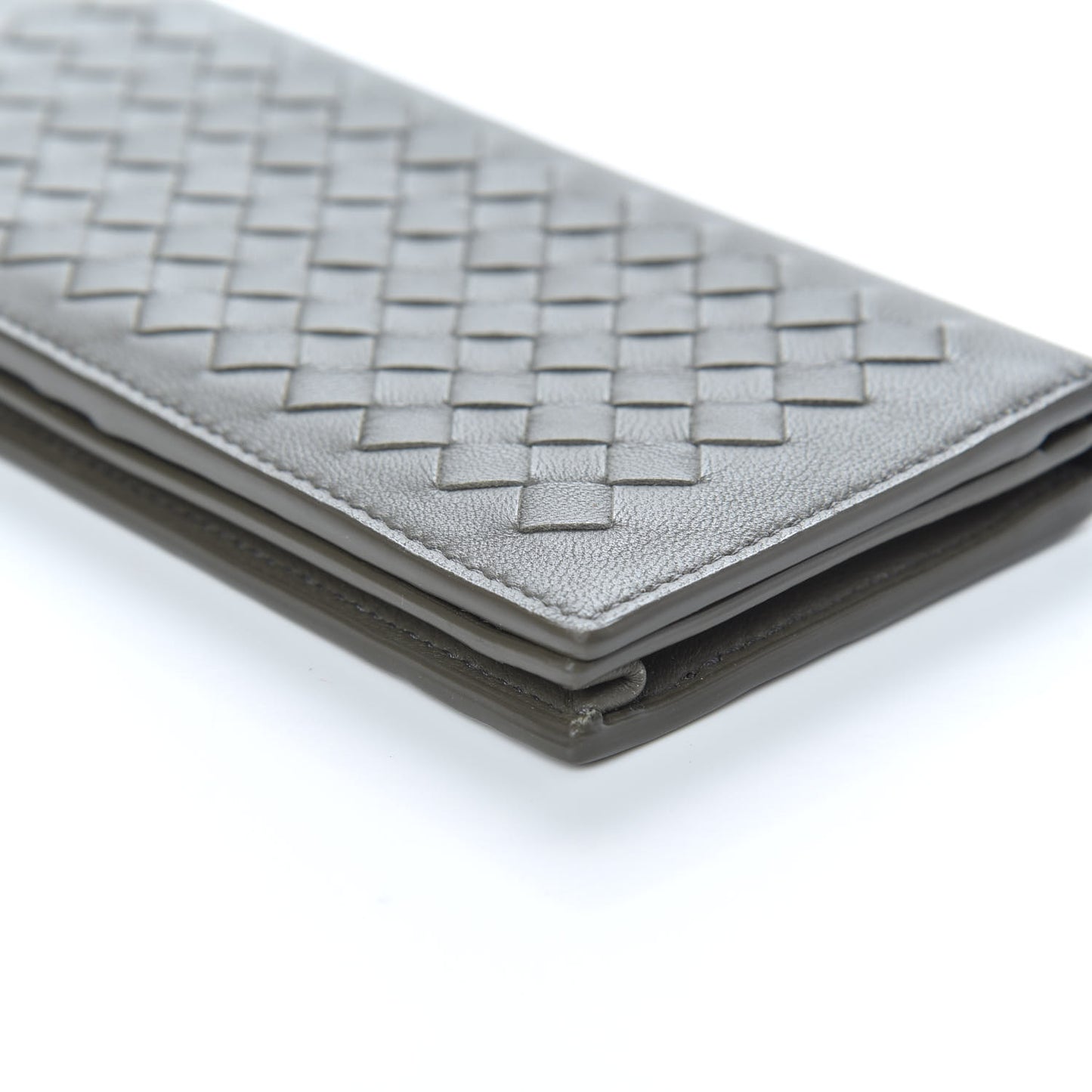 Nappa Intrecciato Yen Wallet Grey
