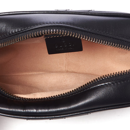 Gucci Calfskin Matelasse Mini GG Marmont Chain Shoulder Bag Black 6 of 10