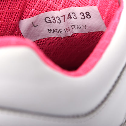 Chanel Calfskin Fabric Sneakers 38 White Silver Fluo Pink 10 of 10