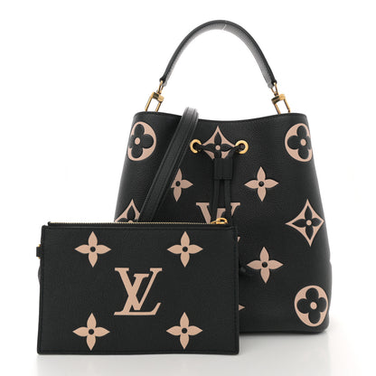 Louis Vuitton Empreinte Monogram Giant Neonoe MM Black Beige 3 of 11