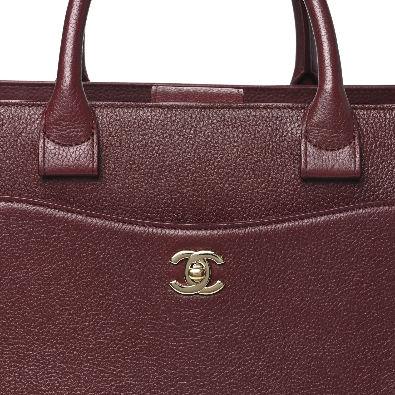Chanel Grained Calfskin Small Neo Executive Shopper Tote  Burgundy 8 of 10