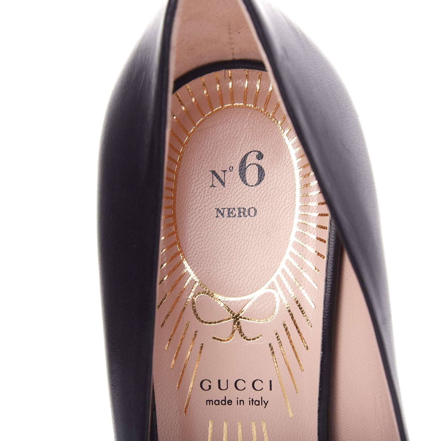 Gucci Nappa Bow High Heel Pumps 38 Black 8 of 11