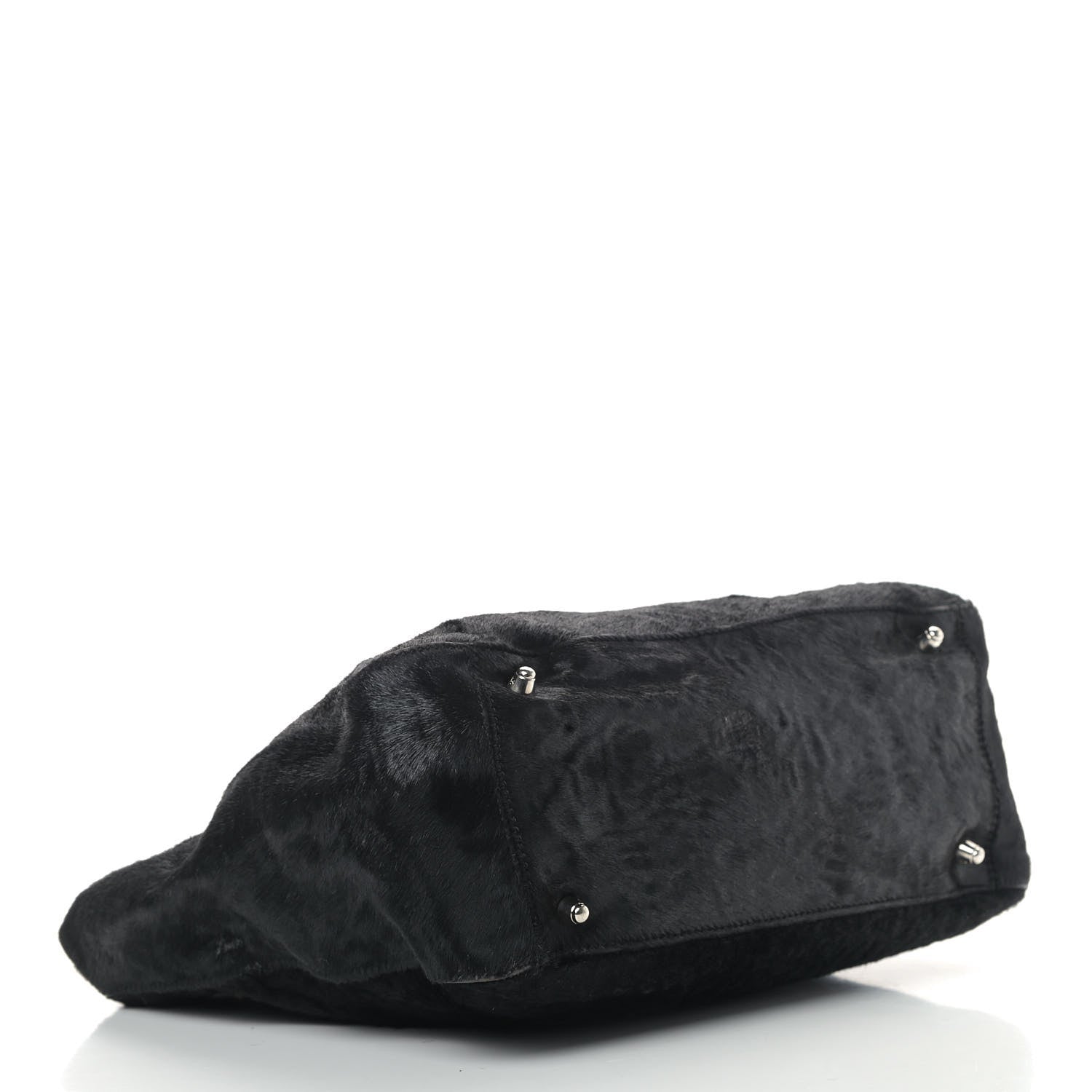 Fendi Calf Hair Small FF Tote Black 4 of 14