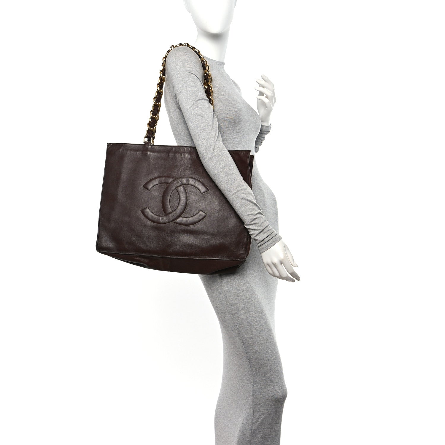 Chanel Lambskin CC Tote Brown 2 of 17