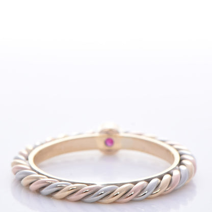 Cartier 18K Pink Yellow White Gold Ruby 2mm Cable Twist Ring 53 6.25 4 of 6