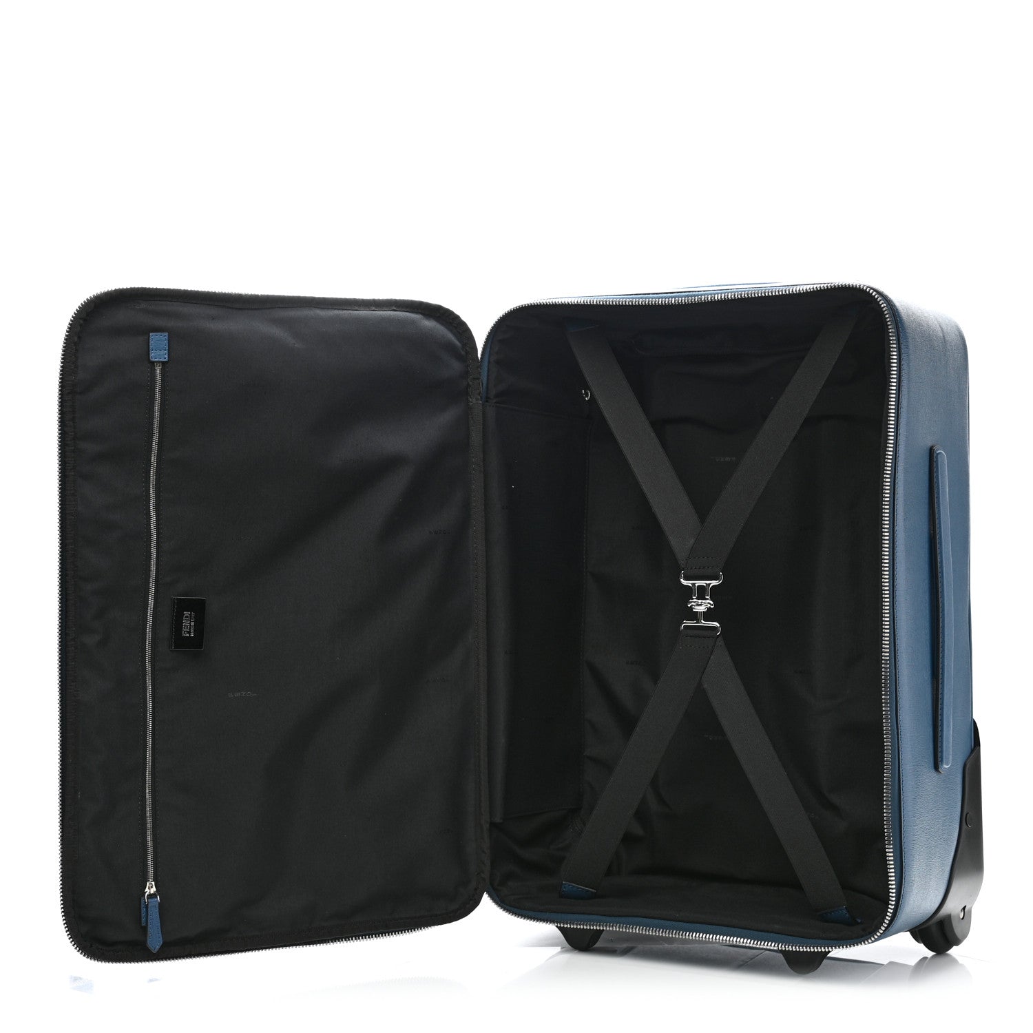 Fendi Vitello Elite Flamingo Luggage Blue Cobalto 4 of 10