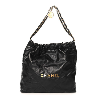 Chanel Shiny Calfskin Quilted Chanel 22 Black 1 of 12