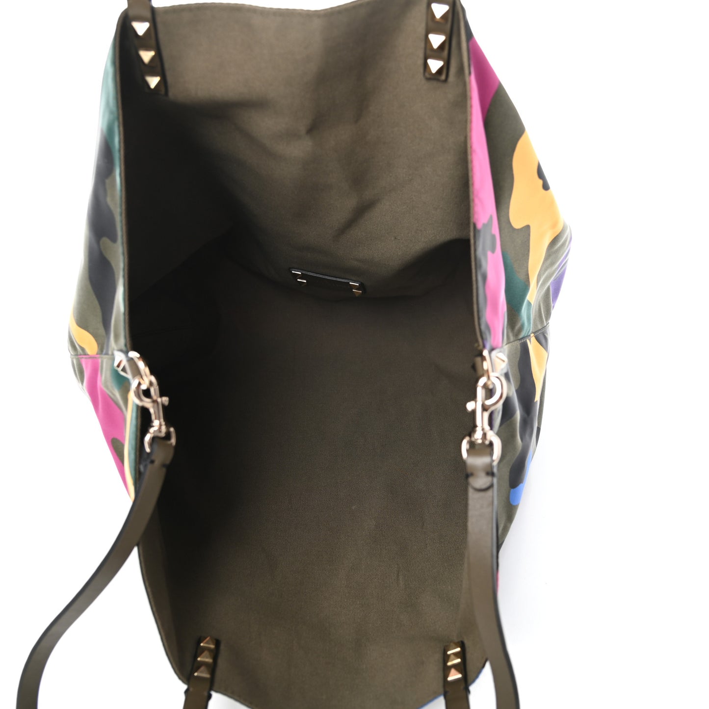 Canvas Camouflage Rockstud Reversible Tote Multicolor