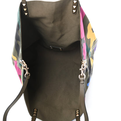 Valentino Garavani Canvas Camouflage Rockstud Reversible Tote Multicolor 5 of 9