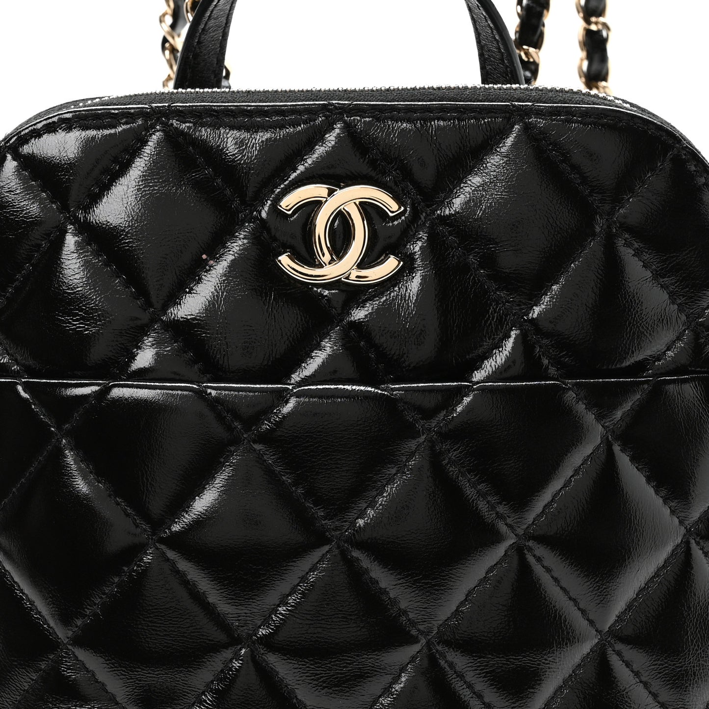 Shiny Calfskin My Pocket Backpack Black