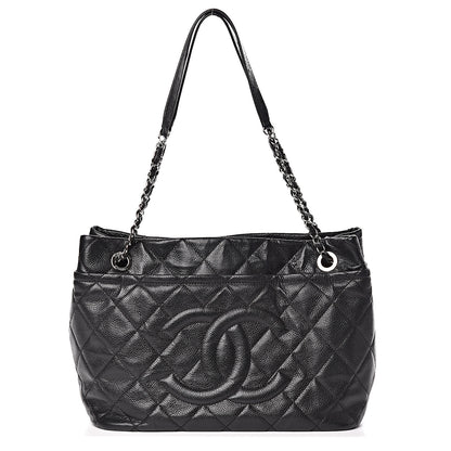 Chanel Caviar Quilted CC Timeless Soft Tote Black 1 of 14