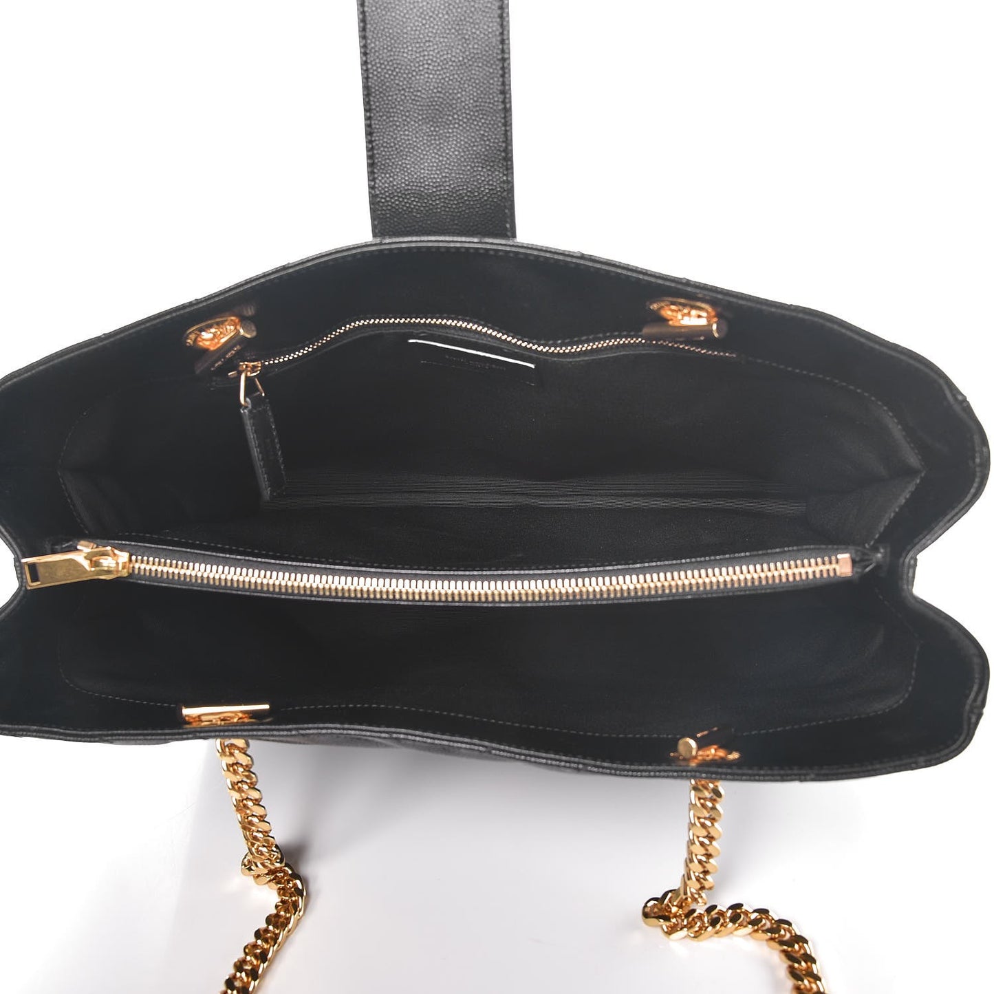 Grain De Poudre Matelasse Chevron Monogram Shopping Bag Black