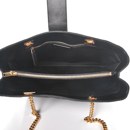 Saint Laurent Grain De Poudre Matelasse Chevron Monogram Shopping Bag Black 5 of 10