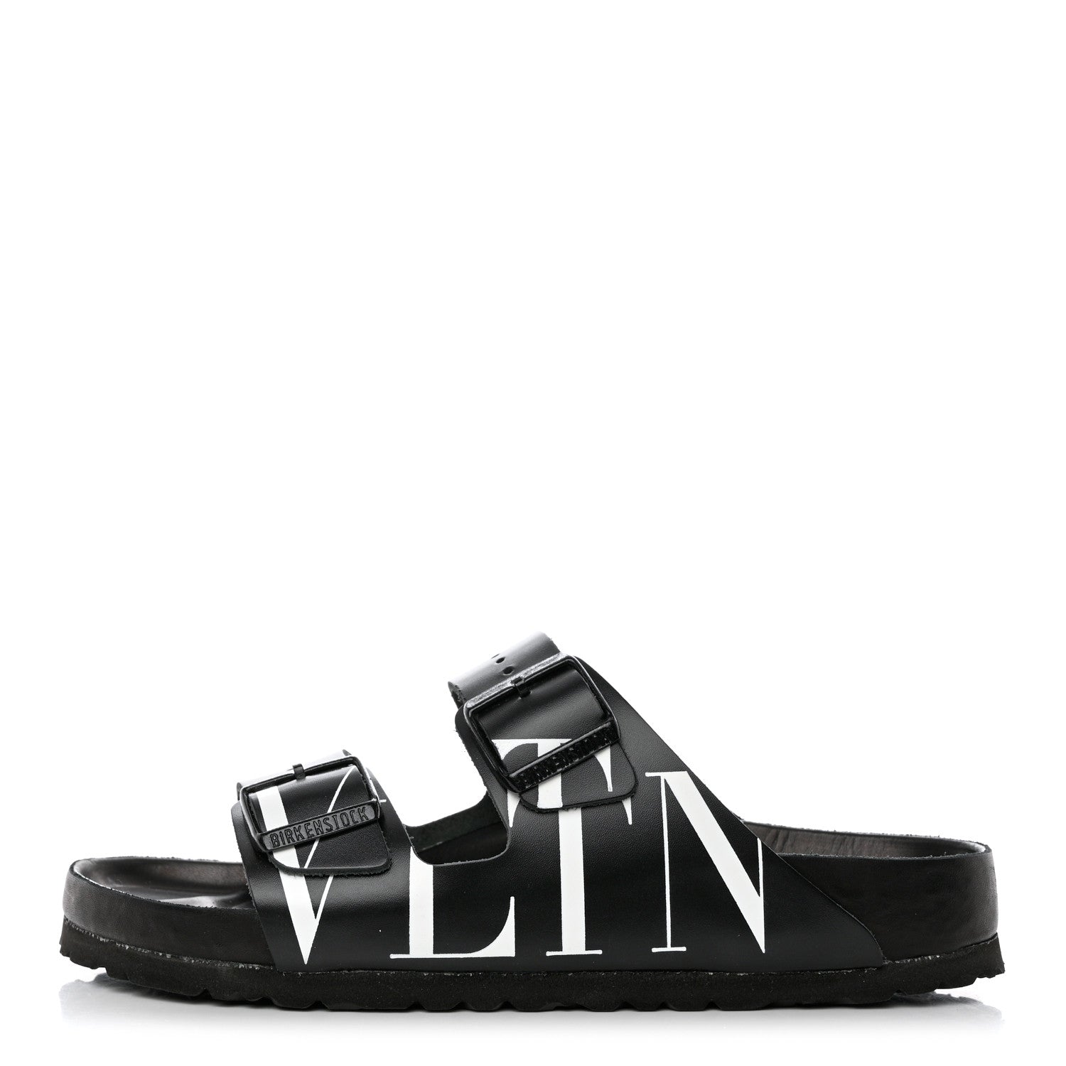 Valentino Garavani Calfskin VLTN Birkenstock Slide Sandals 40 Black 1 of 9