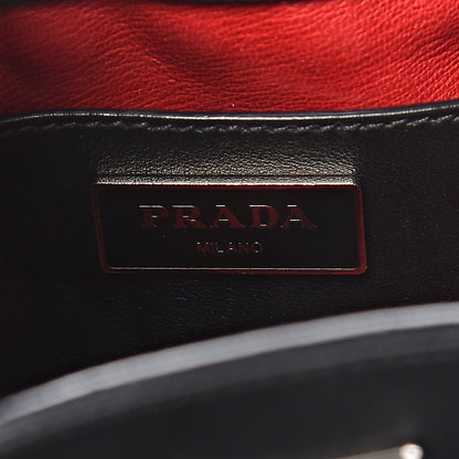 Prada Soft Calfskin Fringe Bucket Bag Black 7 of 15