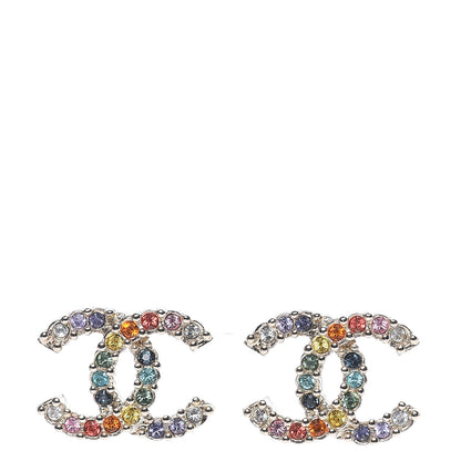 Chanel Crystal Over The Rainbow CC Earrings Gold Multicolor 1 of 4