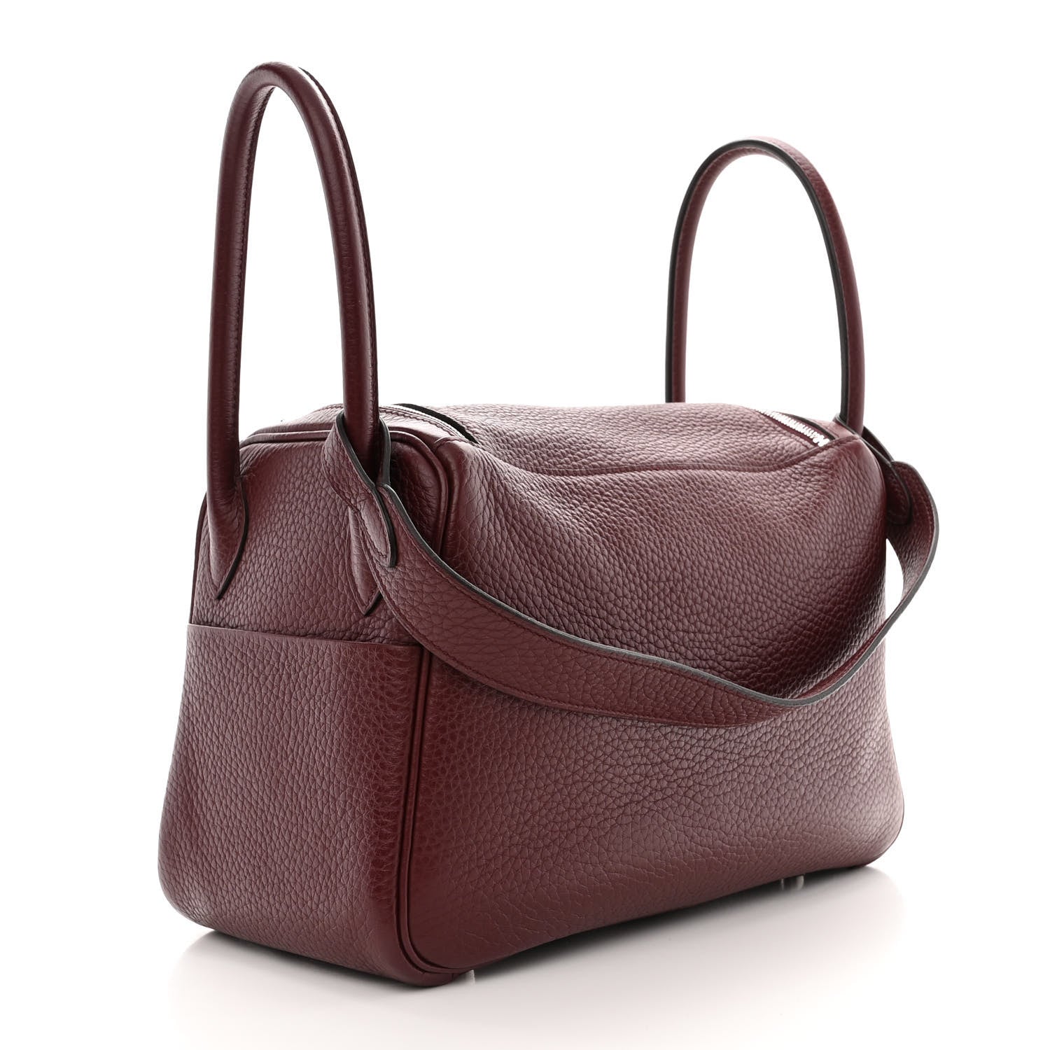 Hermes Taurillon Clemence Lindy 26 Bordeaux 3 of 11