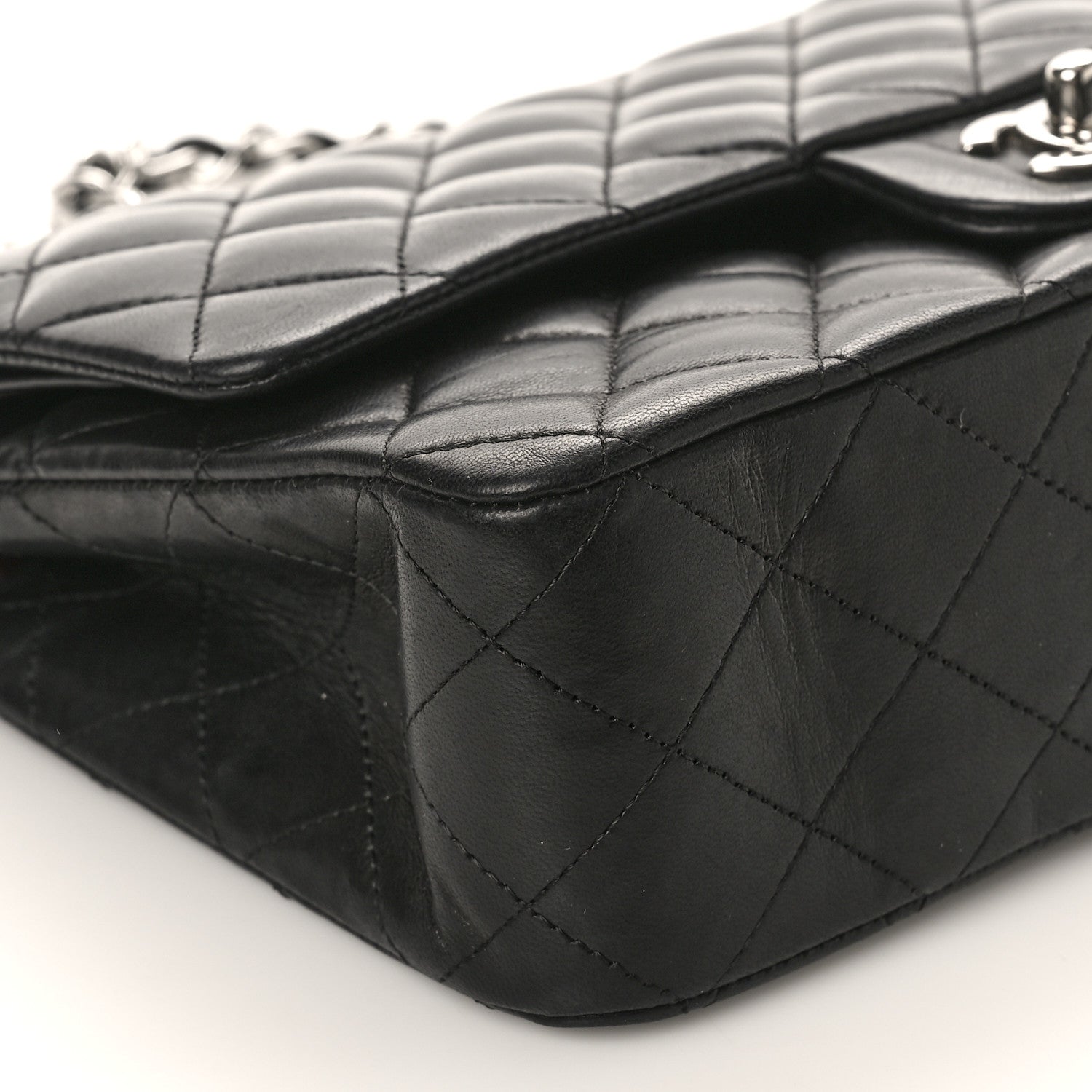 Chanel Lambskin Quilted Medium Double Flap Black 9 of 10