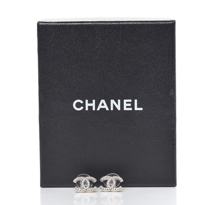 Chanel Crystal CC Earrings Silver 5 of 5
