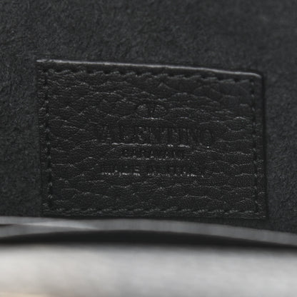 Valentino Garavani Pebbled Calfskin Rockstud Envelope Wallet on Chain Black 8 of 12