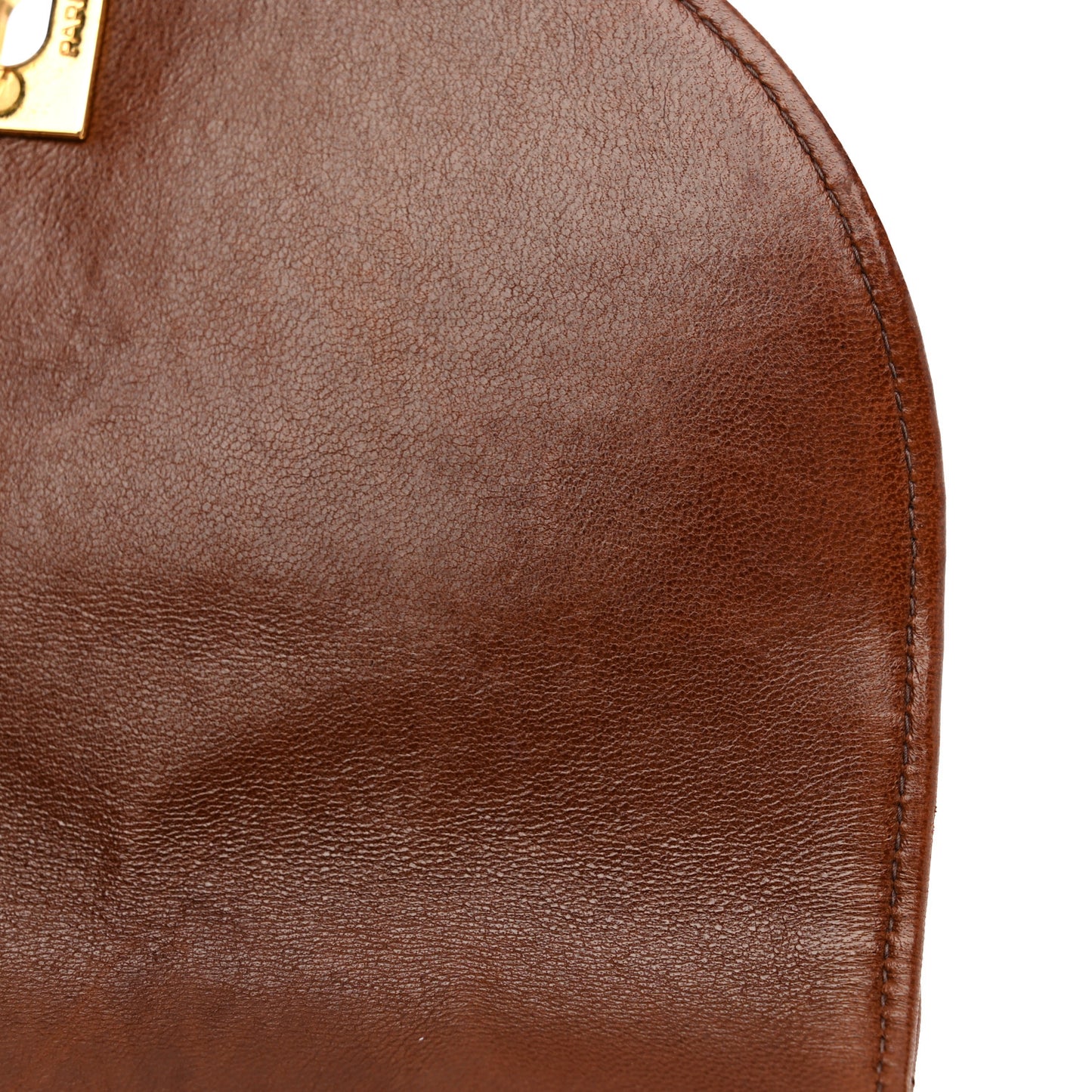Lambskin Quilted Drawstring Backpack Brown