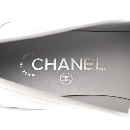 Chanel Lambskin Quilted CC Turnlock Loafers 39 Grey 7 of 9