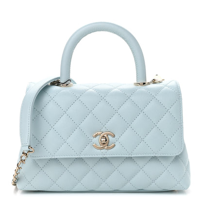 Chanel Caviar Quilted Mini Coco Handle Flap Light Blue 1 of 9