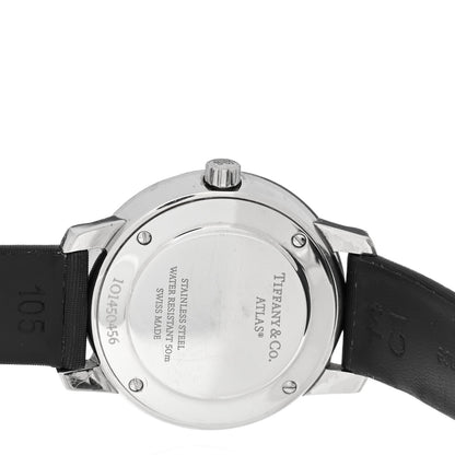 Tiffany Stainless Steel Satin Diamond Bezel 31mm Atlas 2-Hand Quartz Watch Black 4 of 5