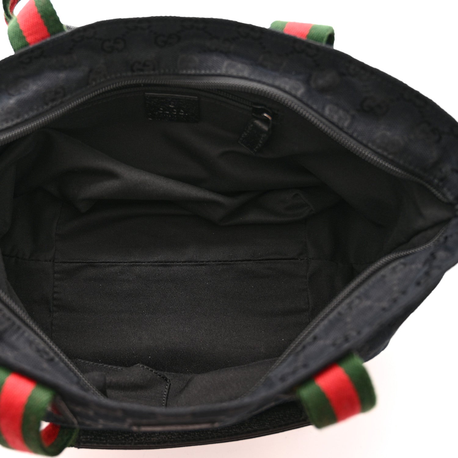 Gucci GG Monogram Small Web Handle Bucket Tote Black 5 of 11