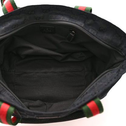 Gucci GG Monogram Small Web Handle Bucket Tote Black 5 of 11
