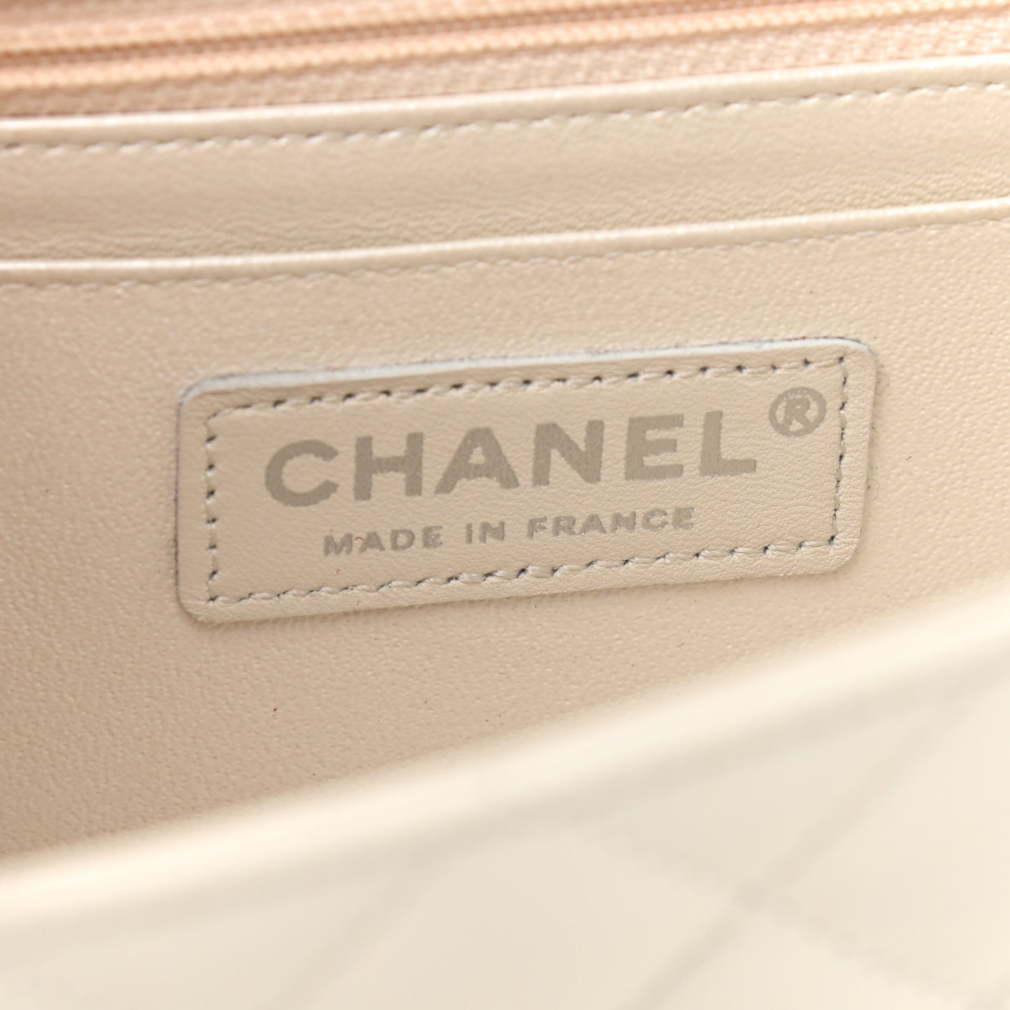 Calfskin Quilted Mini Rectangular Flap White