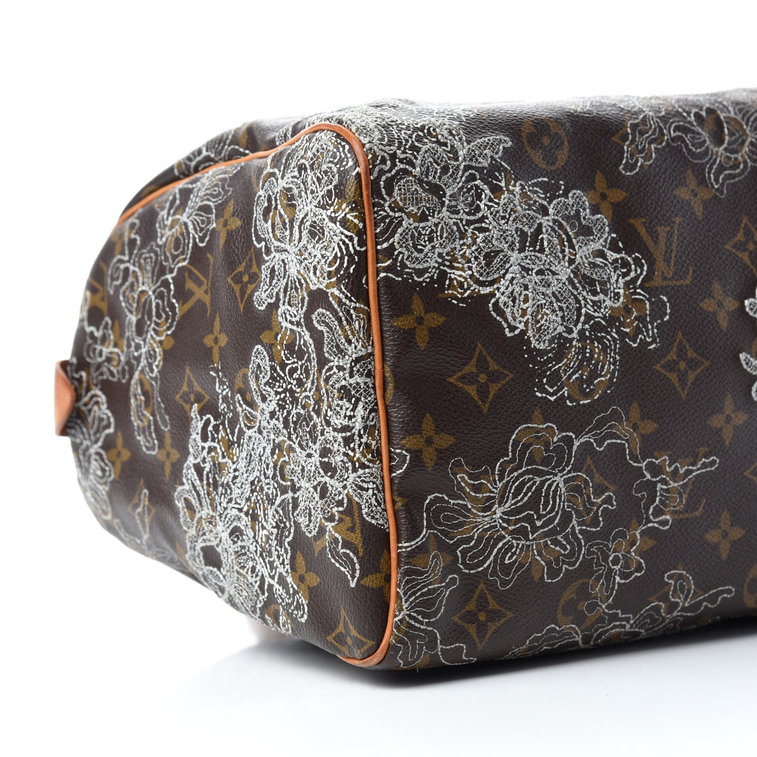 Louis Vuitton Monogram Dentelle Speedy 30 Silver 6 of 10