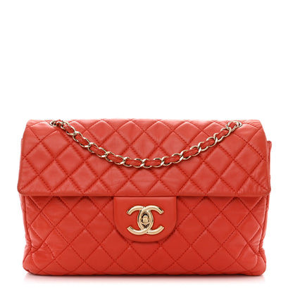 Chanel Lambskin Quilted XL Maxi Single Flap Red 1 of 15