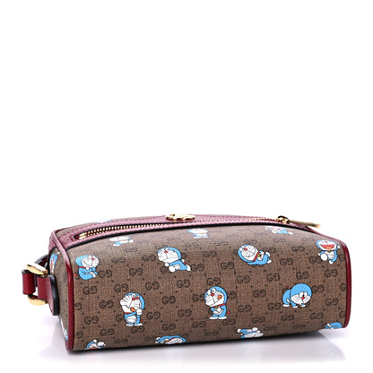 Gucci X DORAEMON Mini Vintage GG Supreme Monogram Camera Bag Beige Cherry Red 4 of 14