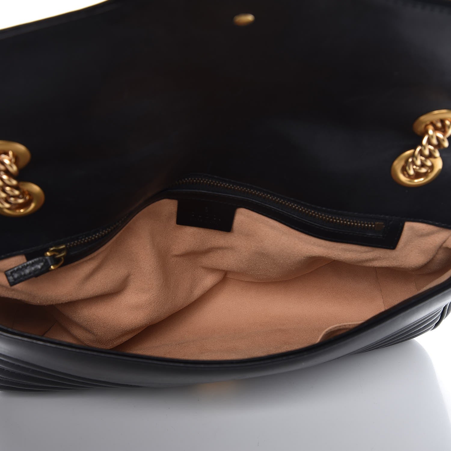 Gucci Calfskin Matelasse Medium GG Marmont Shoulder Bag Black 5 of 10