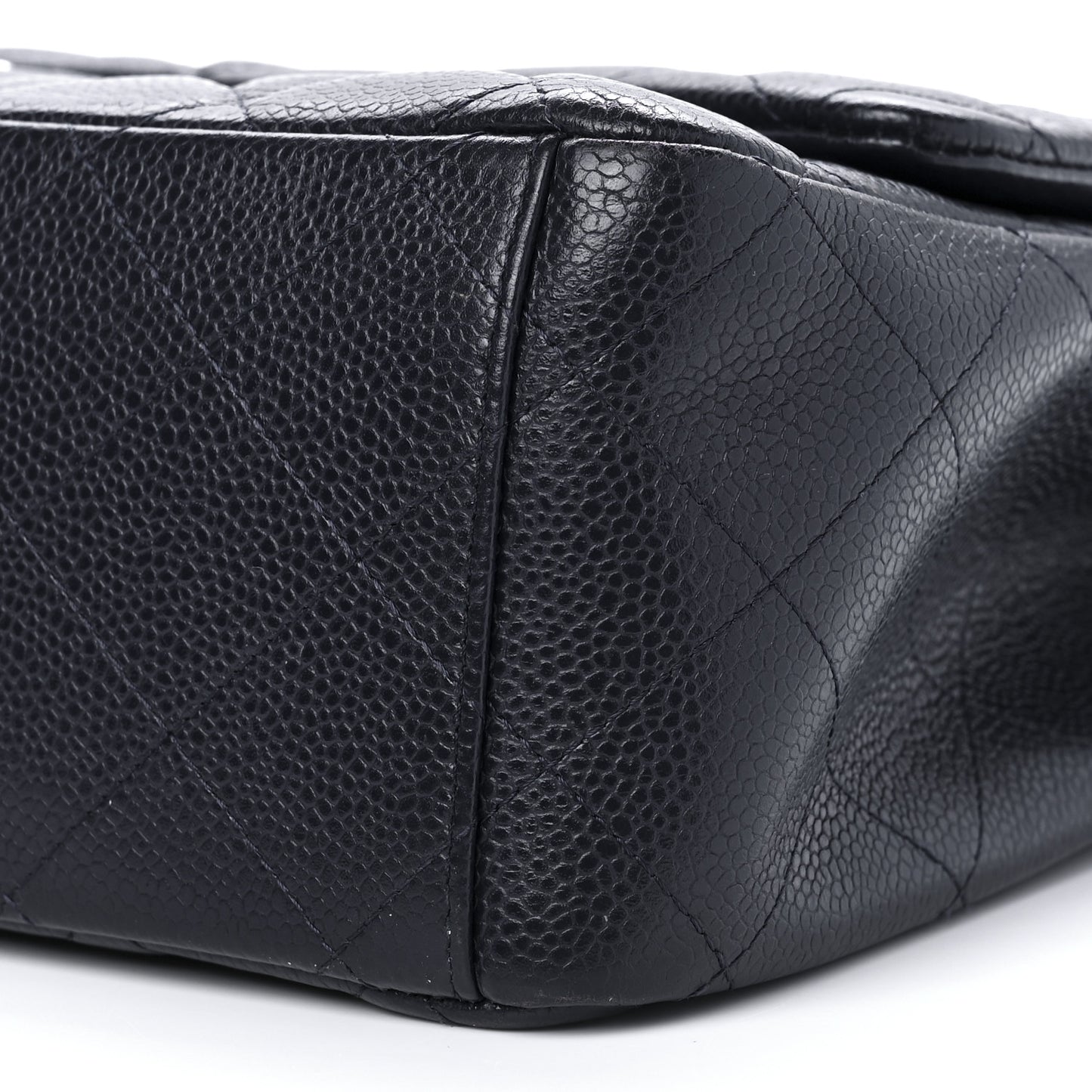 Caviar Quilted Maxi Double Flap Navy Blue