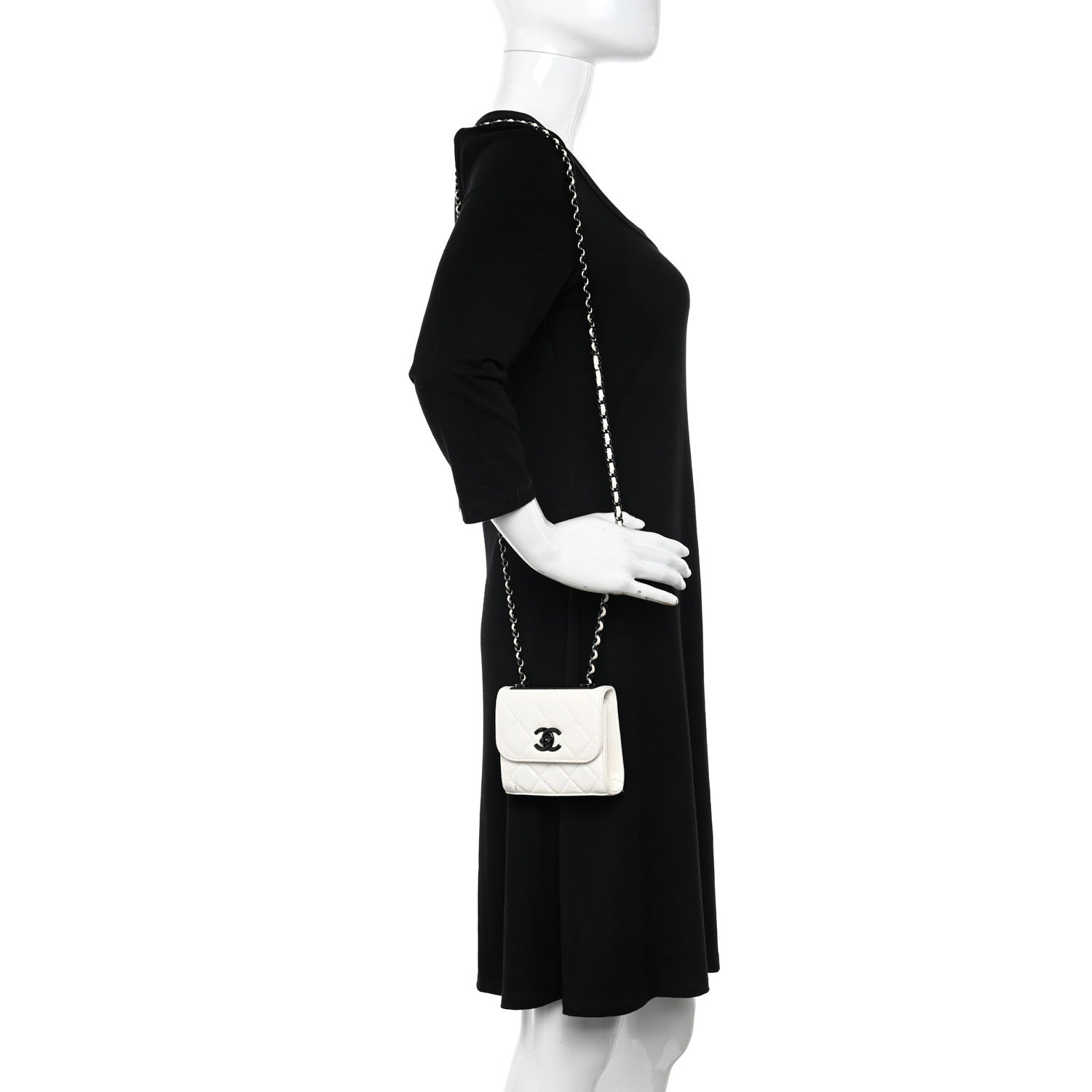 Chanel Lambskin Quilted Mini Trendy CC Clutch With Chain White 2 of 12