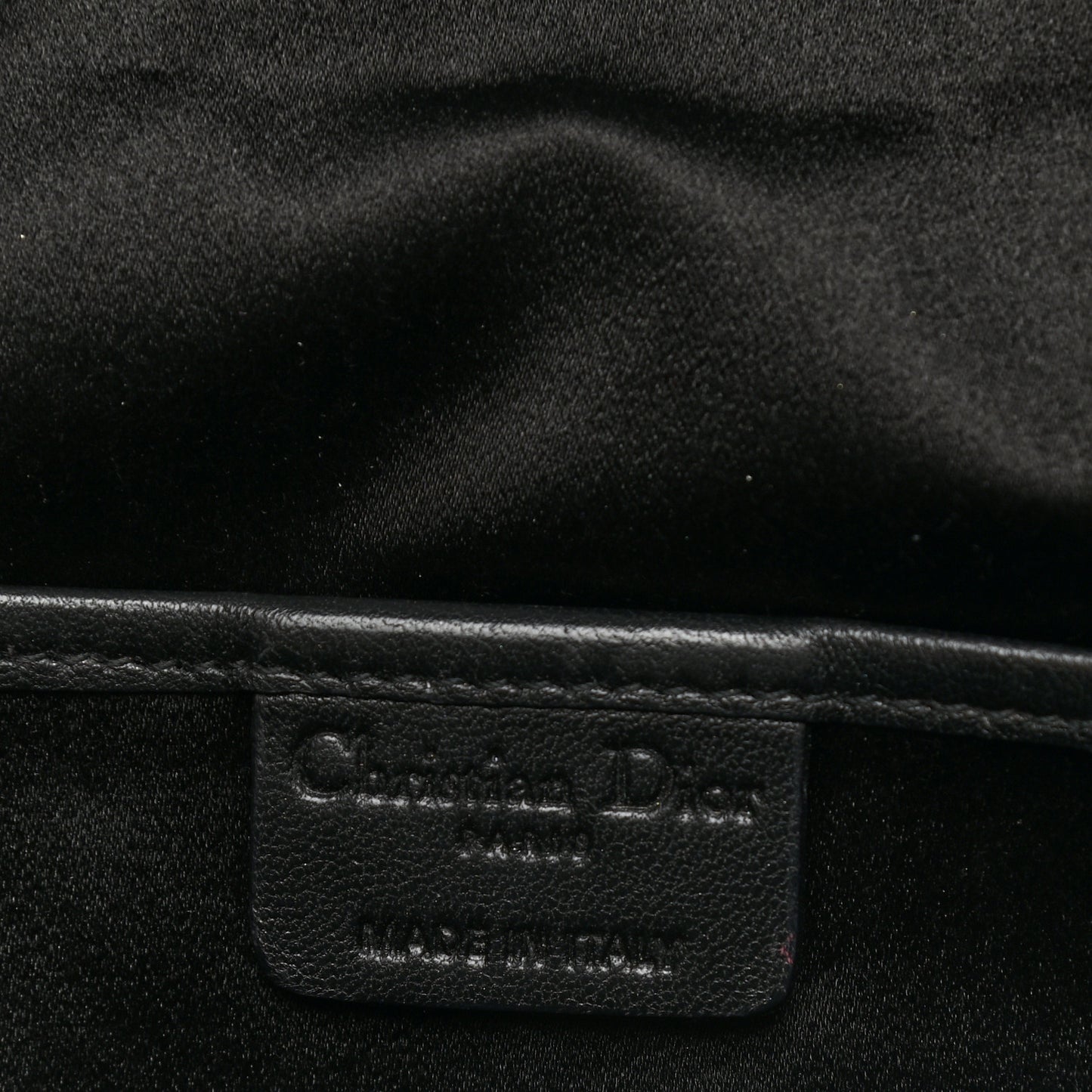 Satin Crystal Cannage Flap Clutch Black