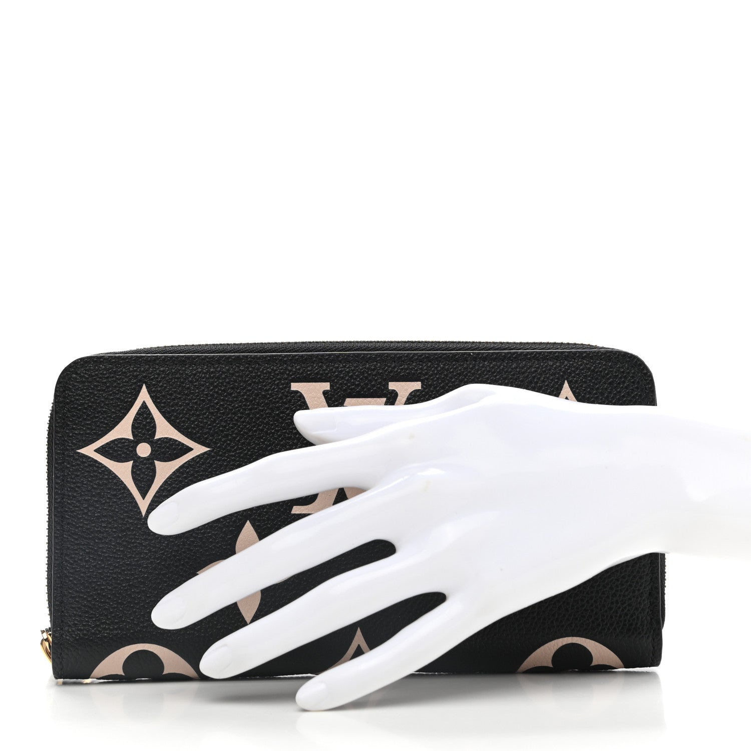 Louis Vuitton Empreinte Monogram Giant Zippy Wallet Black Beige 2 of 7