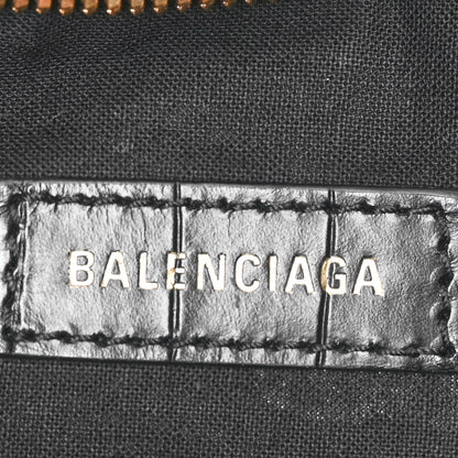 Balenciaga Extra Supple Calfskin Crocodile Embossed Le Cagole Shoulder Bag XS Black 8 of 11