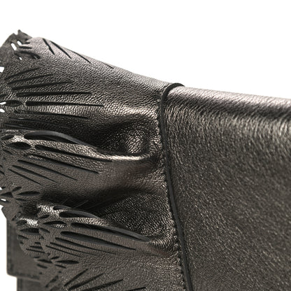 Jimmy Choo Calfskin Laser Cut Ruffled Isabella Clutch Gray 20 of 23