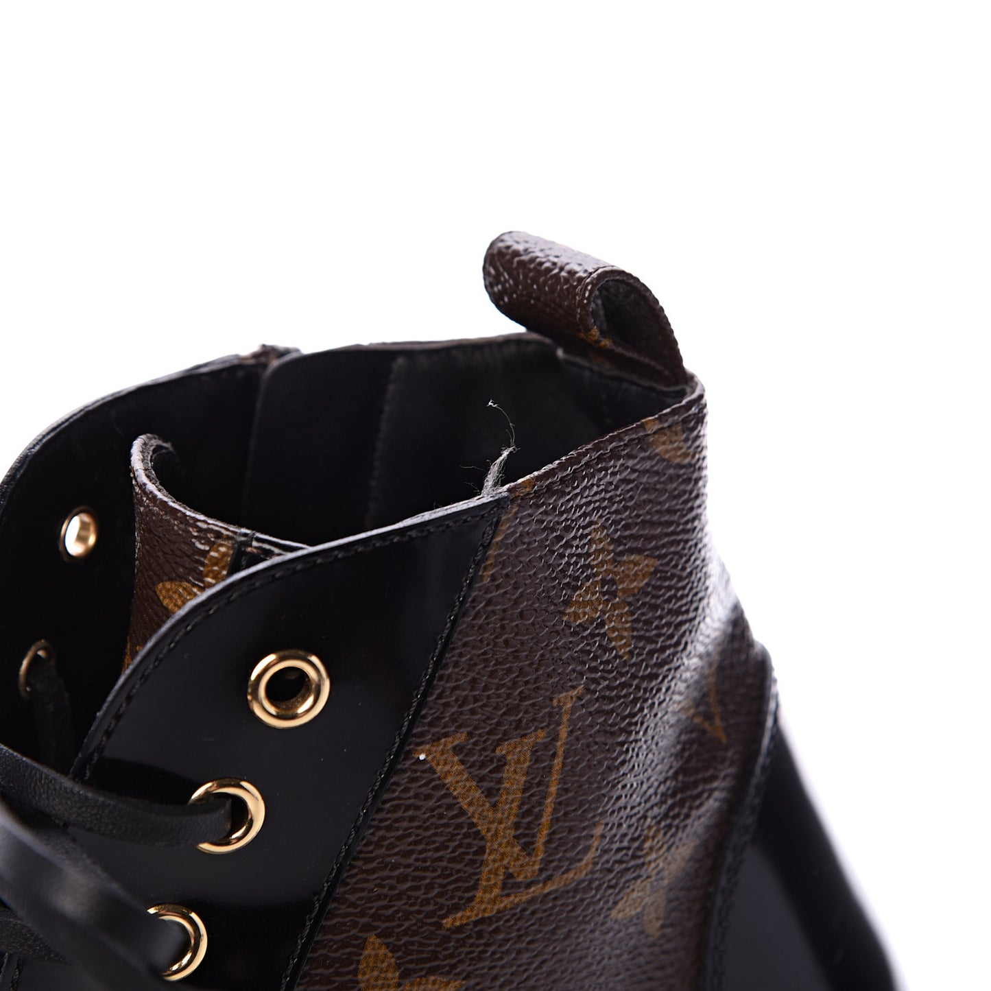 Patent Calfskin Monogram Star Trail Ankle Boots 40 Black
