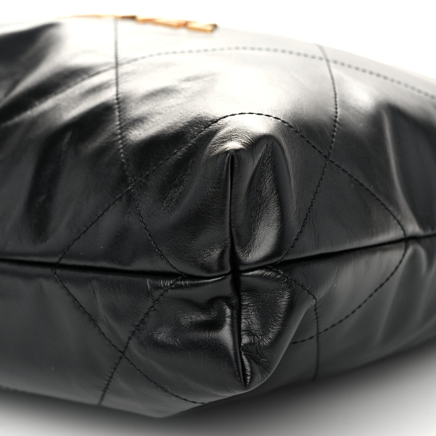 Shiny Calfskin Quilted Small Chanel 22 Black
