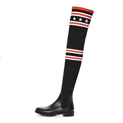 Givenchy Knit Rubber Storm Over The Knee Boots 37 Black 1 of 6