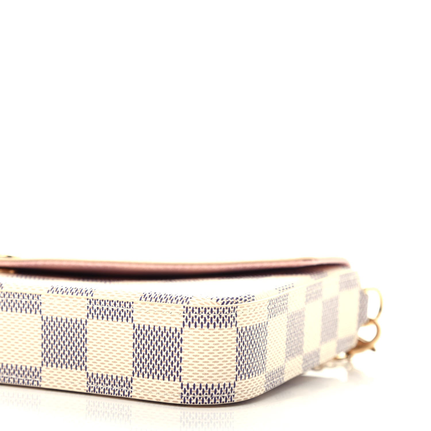 Louis Vuitton Damier Azur Pochette Felicie Chain Wallet Rose Ballerine 9 of 10