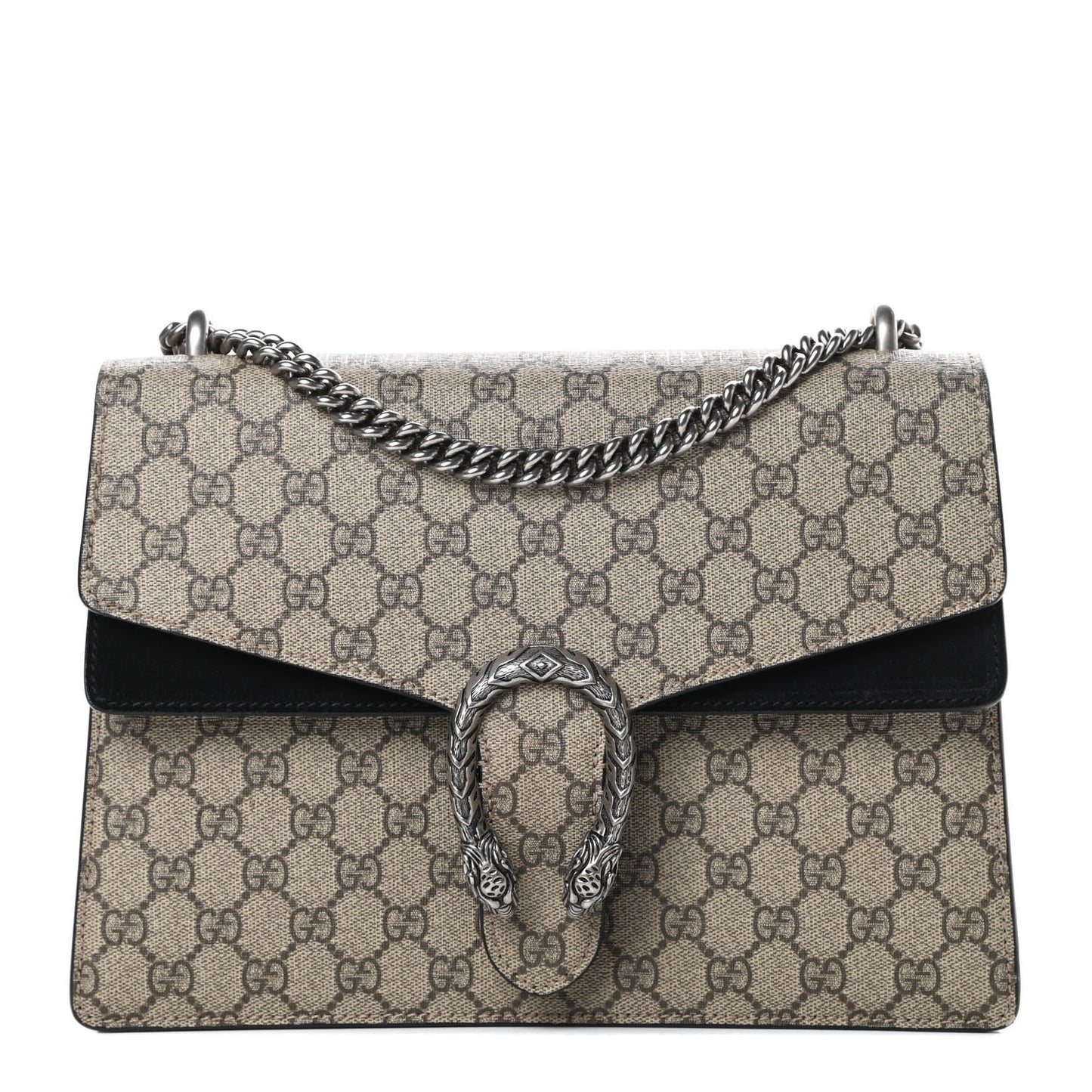 GG Supreme Monogram Medium Dionysus Shoulder Bag Black