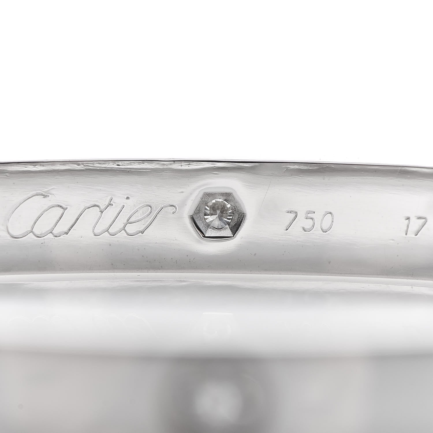 Cartier 18K White Gold 10 Diamond LOVE Bracelet 17 5 of 8