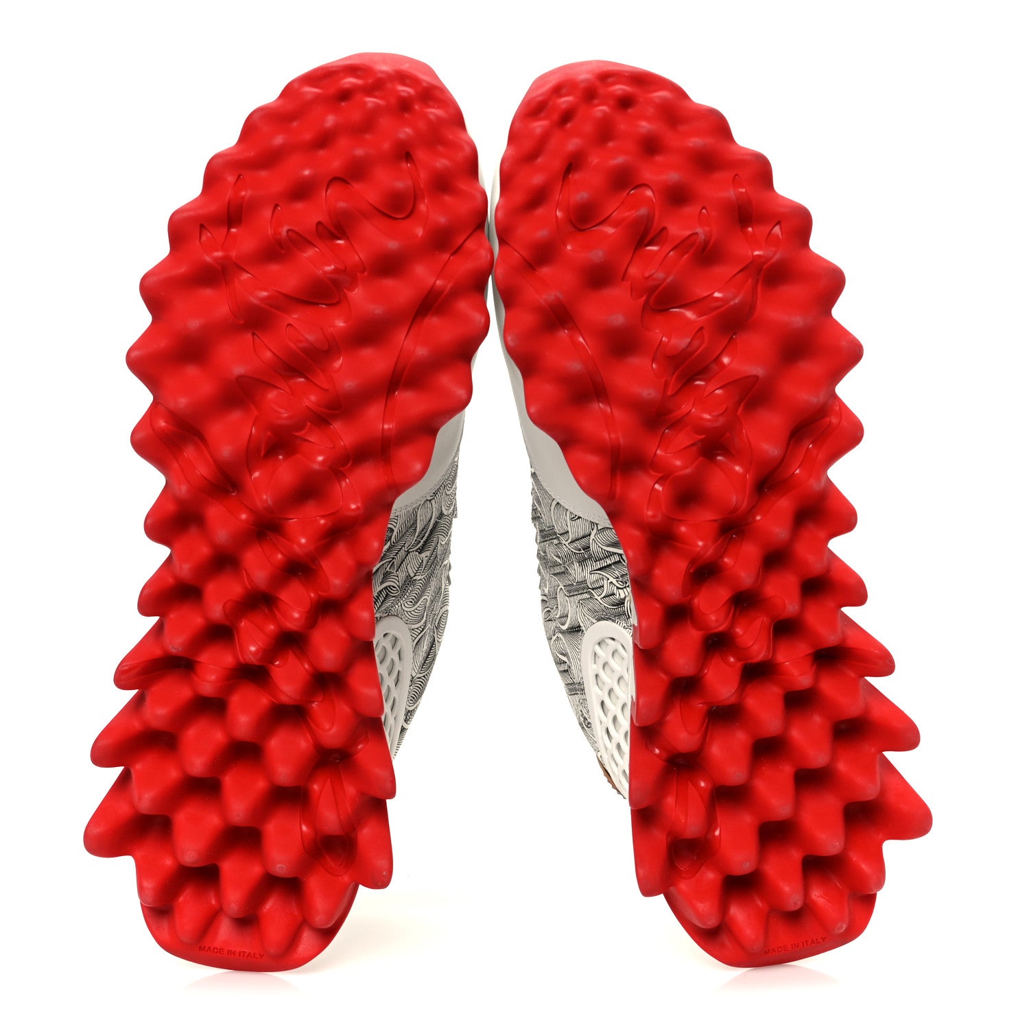 Christian Louboutin Calfskin Rubber Neoprene Nappa Logo Mens Loubishark Sneakers 42 White Multicolor 6 of 11