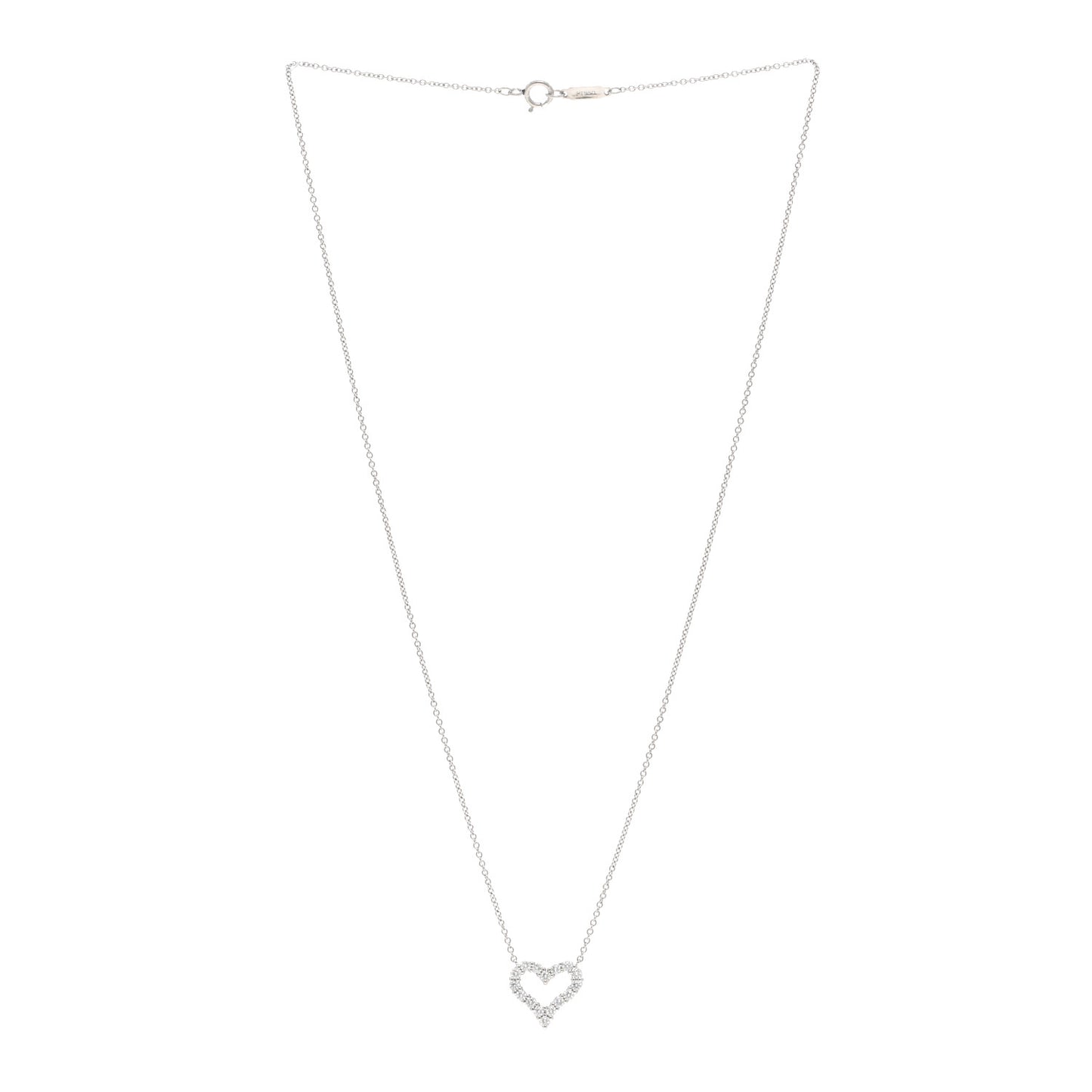 Platinum Diamond Mini Heart Pendant Necklace