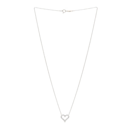 Tiffany Platinum Diamond Mini Heart Pendant Necklace 3 of 5